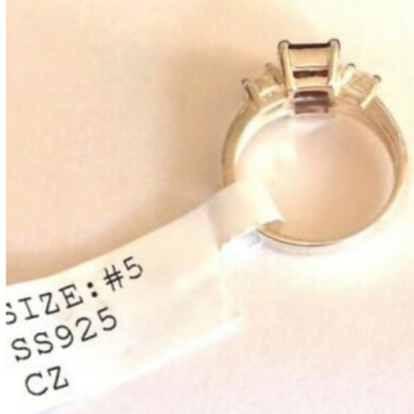 Sterling Silver Garnet Cocktail Ring 6 7 9 10 Red Cubic Zirconia 925 CZ NWT - Picture 8 of 8